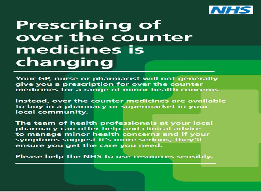 Prescribing of over the counter medicines is changing